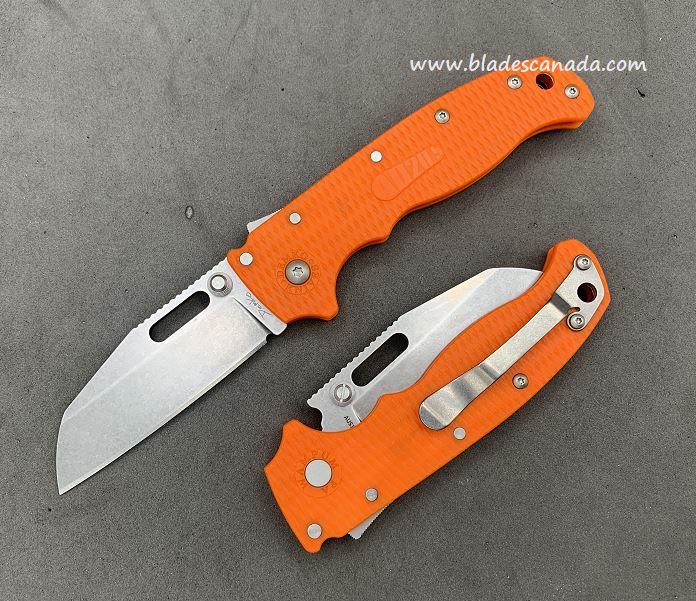 Demko AD20.5 Folding Knife, AUS10A Shark Foot SW, Grivory Orange