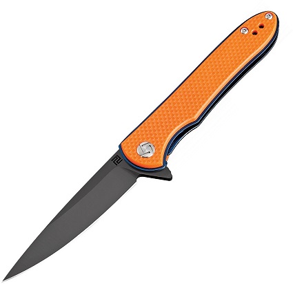 Artisan Cutlery Shark Flipper Folding Knife, D2, G10 Orange, 1707PBOE - Click Image to Close