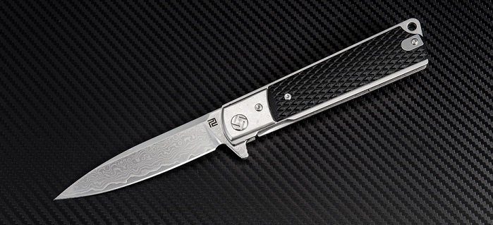 Artisan Cutlery Classic Flipper Folding Knife, Damascus, G10 Black, 1802GDGL - Click Image to Close