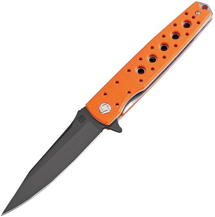 Artisan Cutlery Virginia Flipper Folding Knife, D2, G10 Orange, ATZ1807PBOEF