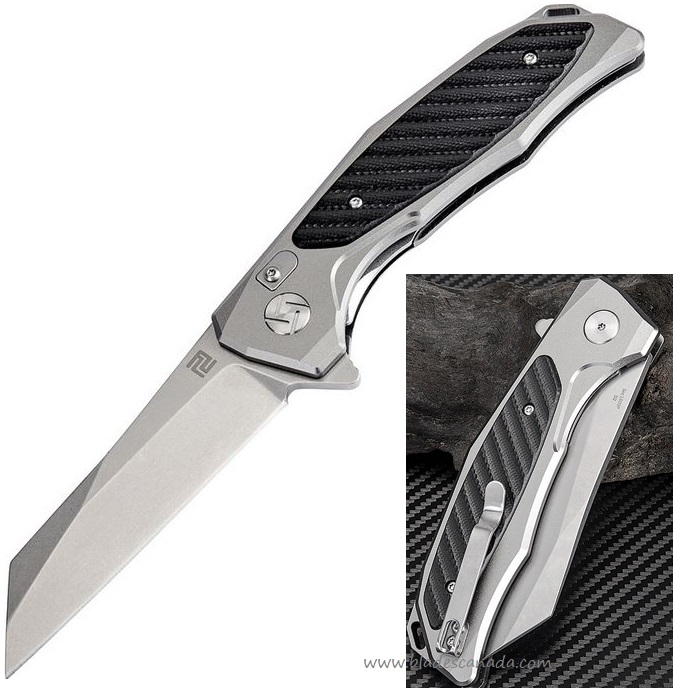 Artisan Cutlery Megahawk Flipper Folding Knife, D2, Aluminum/G10 Black, 1809PGBK - Click Image to Close