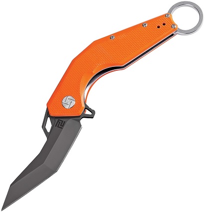 Artisan Cutlery Cobra Flipper Folding Knife, D2, G10 Orange, 1811PBOEF