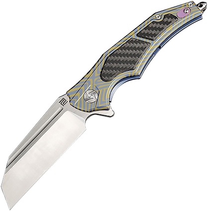 Artisan Cutlery Apache Flipper Framelock Knife, S35VN, CF, 1813G-BU03