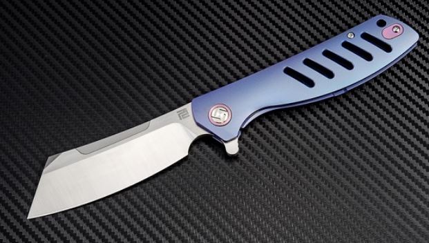 Artisan Cutlery Tomahawk Flipper Framelock Knife, S35VN, Titanium Blue, 1815GBUS