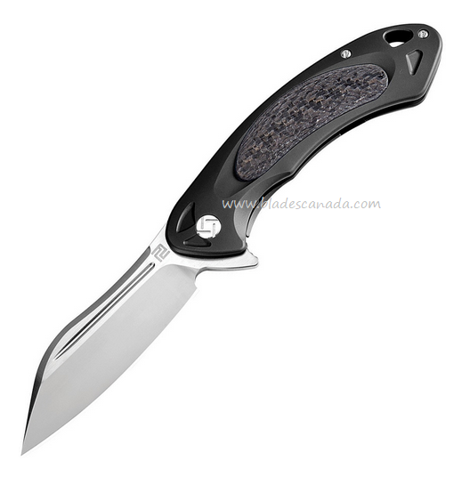 Artisan Cutlery Eterno Flipper Framelock Knife, M390, Titanium Black/CF, 1818GBKM
