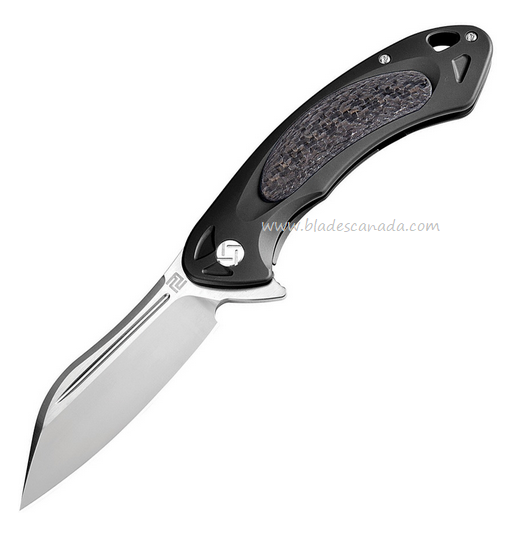 Artisan Cutlery Eterno Flipper Framelock Knife, S35VN, Tiitanium Black/CF, ATZ1818GBKS