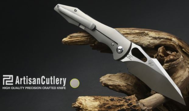 Artisan Cutlery Great White Flipper Framelock Knife, S35VN, Titanium, ATZ1841GGY