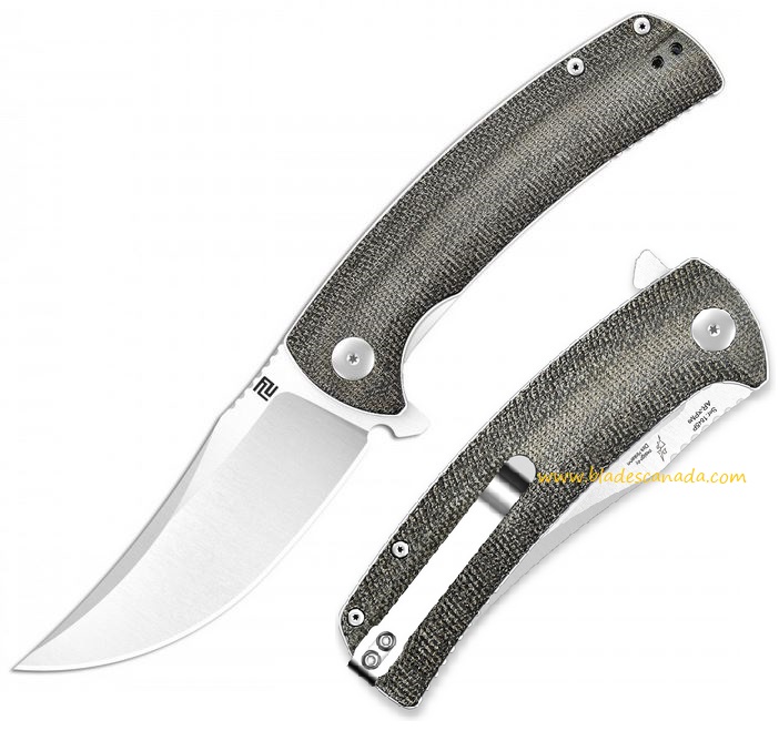 Artisan Cutlery Arroyo Flipper Folding Knife, AR-RPM9, Micarta, ATZ1845PODG