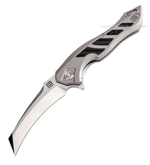 Artisan Cutlery Eagle Flipper Framelock Knife, M390, Titanium w/Carbon Fiber, 1816G-GYM