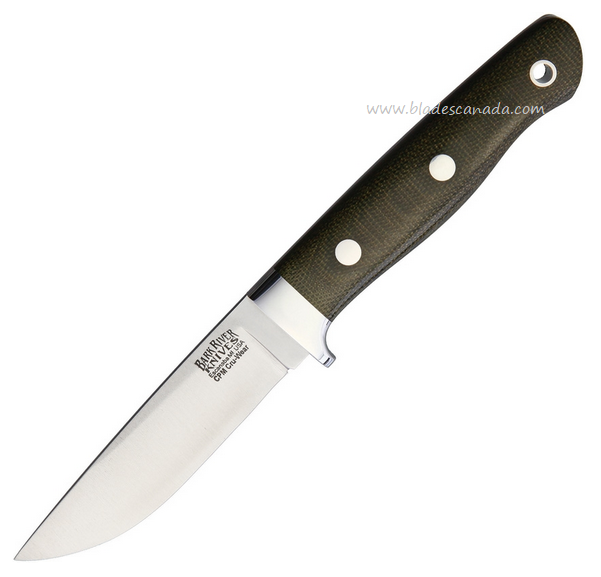 Bark River Mountaineer II Fixed Blade Knife, CPM CruWear, Micarta Green, BA02064MGC