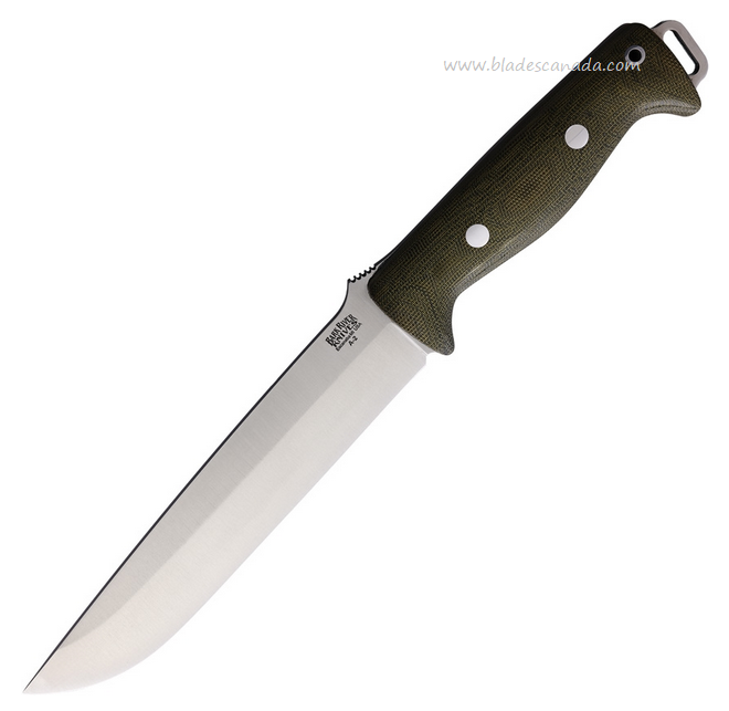 Bark River Bravo 2 Fixed Blade Knife, A2 Steel, Micarta Green, BA211MGC