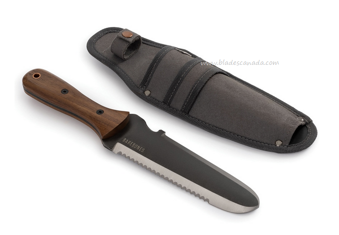 Barebones Hori Hori Classic Fixed Blade Knife, Stainless Black SW, Walnut, BARE079