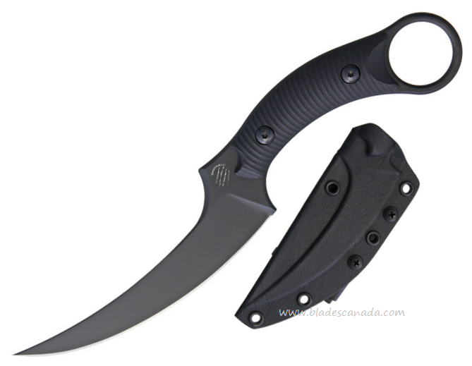 Bastinelli Creations Mako Fixed Blade Knife, N690Co, G10 Black, BAS206B