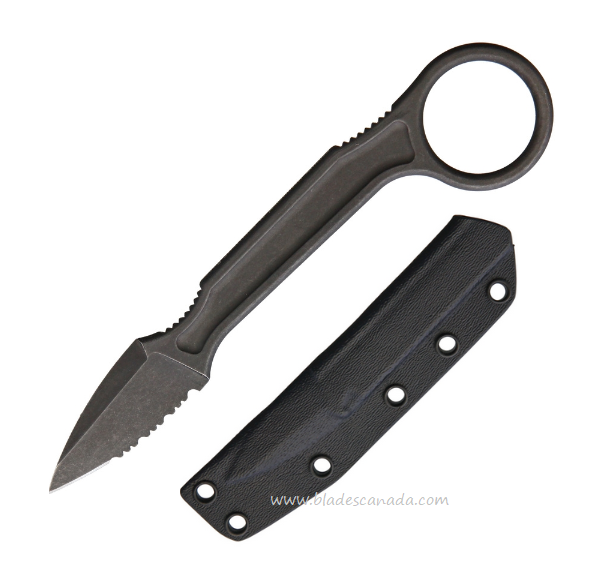 Bastinelli Creations SPADE Fixed Blade Knife, N690 Serrated, Kydex Sheath, BAS223S