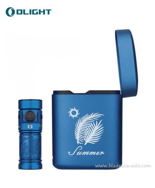 Olight Baton 3 Rechargeable Mini Flashlight, Summer Titanium Premium Edition - 1200 Lumens