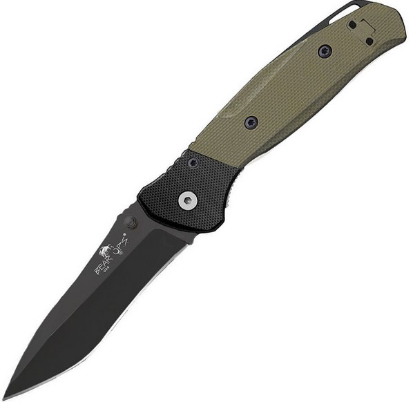 Bear Ops Bear Swipe Black Folding Knife, 14C28N Sandvik, G10, Assisted Opening, BCA400B4B