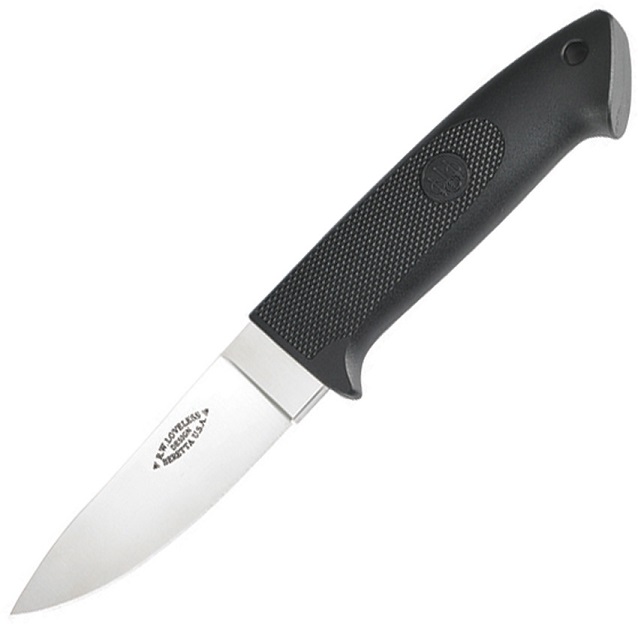 Beretta Loveless Skinner Fixed Blade Knife, Stainless Steel, Leather Sheath, BE79495