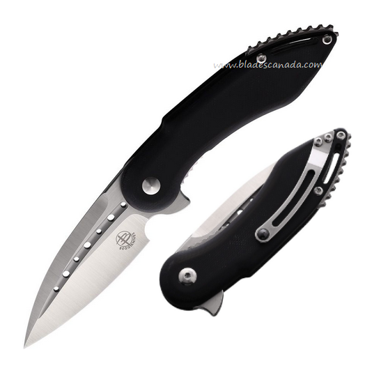 Begg Knives Mini Glimpse Flipper Folding Knife, D2 Satin, G10 Black, BG005