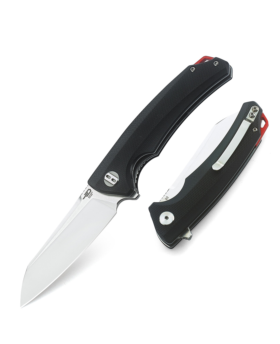 Bestech Texel Flipper Folding Knife, D2 Two-Tone, G10 Black, BG21A-1