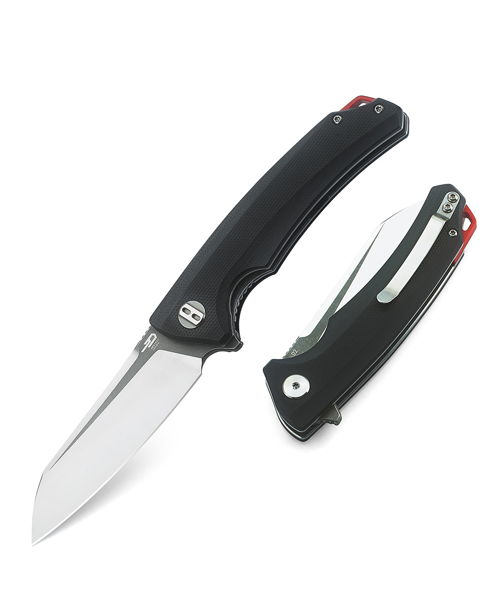 Bestech Texel Flipper Folding Knife, D2 Two-Tone, G10 Black, BG21A-2