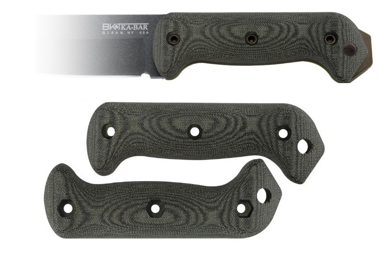 Ka-Bar Micarta Black Handle Set For Full Size Becker Knives, BK77BLKHNDL