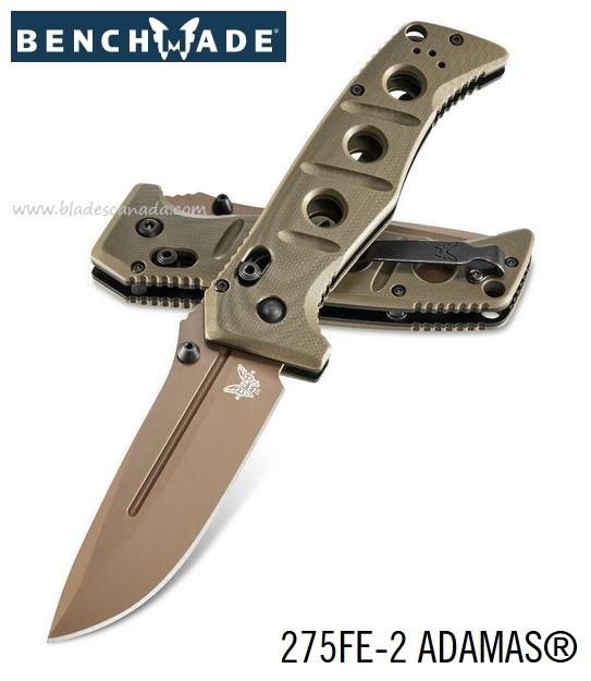 Benchmade Adamas Folding Knife, CPM CruWear FE, G10 OD Green, 275FE-2