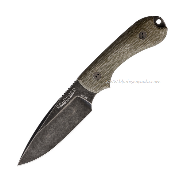 Bradford Guardian 3 Fixed Blade Knife, Stainless AEB-L Nimbus, Micarta Green, 3FE102NA