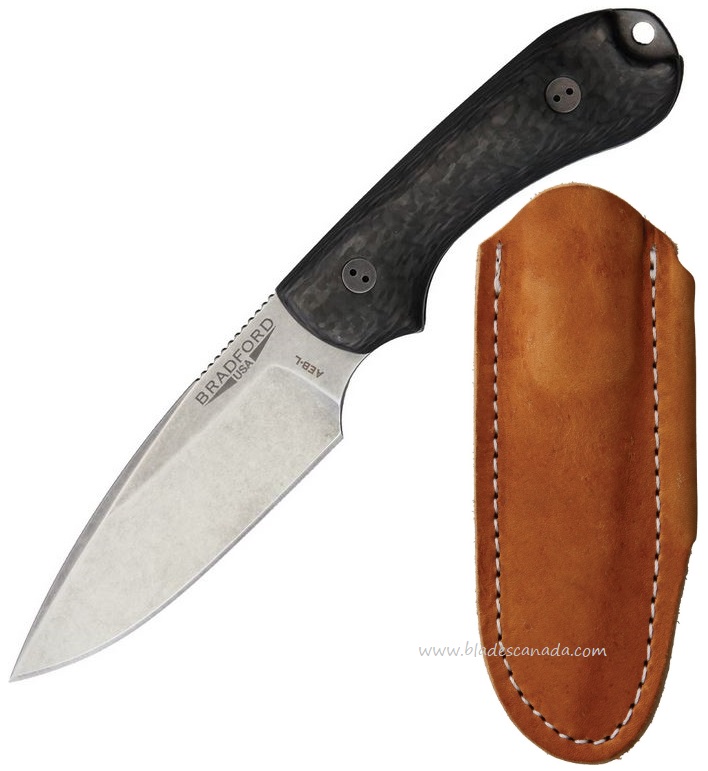 Bradford Guardian 3 Fixed Blade Knife, AEB-L Stonewash, Carbon Fiber, BRAD3FE114A