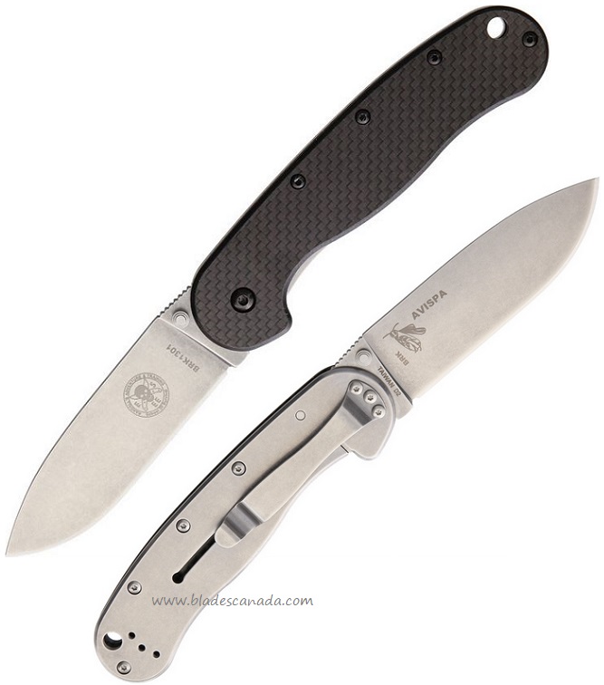 ESEE Avispa Framelock Folding Knife, D2 Steel, Carbon Fiber/G10, BRK1302CF