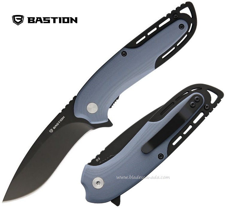 Bastion Ares Flipper Folding Knife, D2, G10 Slate Blue, BSTN2431