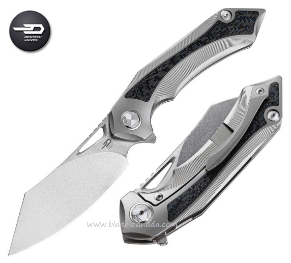 Bestech Kasta Flipper Framelock Knife, M390, Titanium/Carbon Fiber, BT1909G
