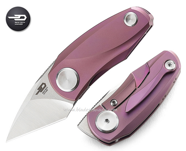 Bestech Tulip Flipper Framelock Knife, M390, Titanium Purple, BT1913C