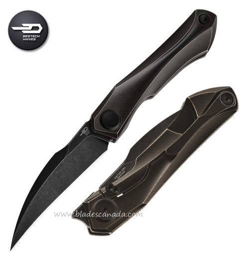 Bestech Ivy Framelock Folding Knife, CPM S35VN, Titanium Black, BT2004F