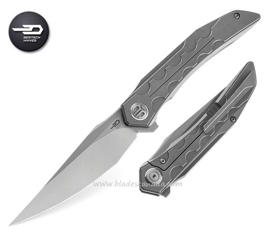 Bestech Samari Flipper Folding Knife, M390, Titanium, BT2009A