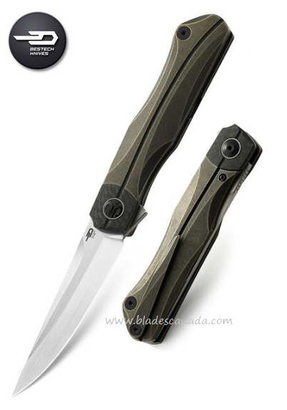 Bestech Thyra Flipper Framelock Knife, M390, Titanium/Carbon Fiber, BT2106B