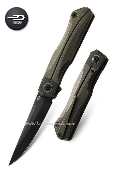 Bestech Thyra Flipper Framelock Knife, M390, Titanium/Carbon Fiber, BT2106C