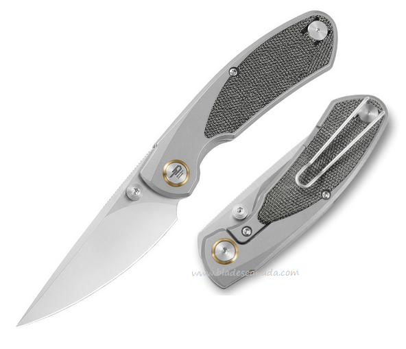 Bestech Lito Framelock Folding Knife, M390 Satin, Titanium/Micarta Black, BT2307A