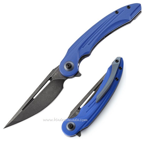 Bestech Irida Flipper Folding Knife, 14C28N SW, G10 Blue, BG25C - Click Image to Close