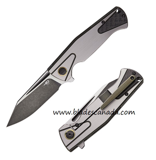 Bestech Horus Flipper Framelock Knife, S35VN Two-Tone, Titanium/CF, BT1901C - Click Image to Close