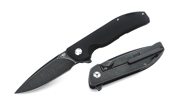 Bestech Bison Flipper Framelock Knife, D2 Drop Point, G10/Titanium, BT1904B-2