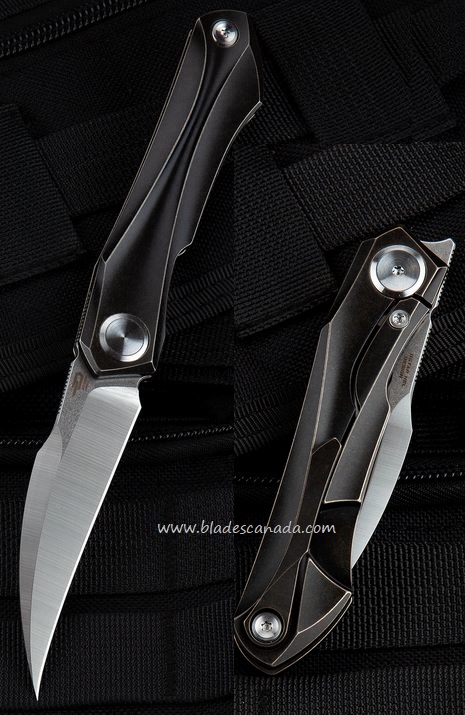 Bestech Ivy Flipper Framelock Knife, S35VN, Titanium Black, BT2004A - Click Image to Close