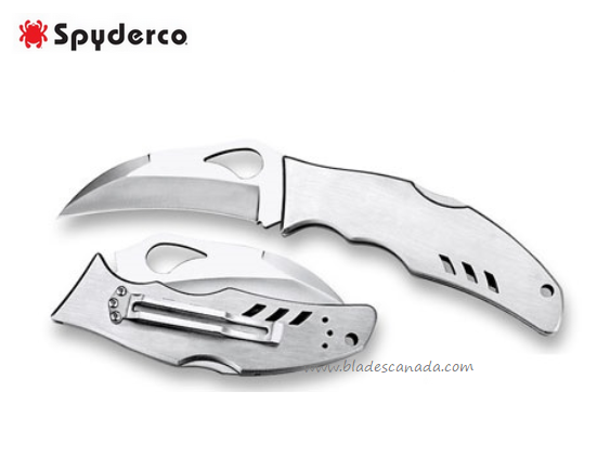 Byrd Crossbill Folding Knife, Stainless Handle, by Spyderco, BY07P