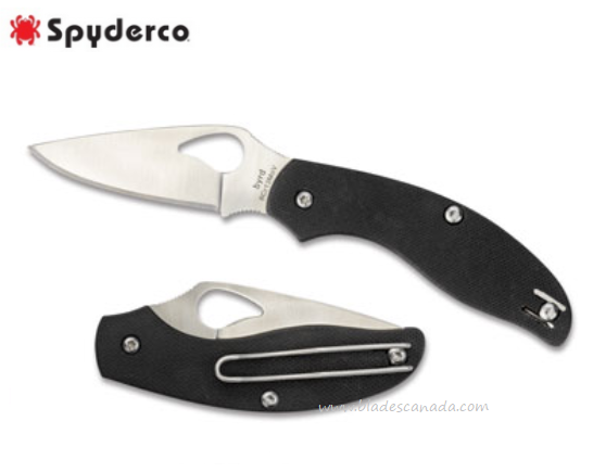 Byrd Tern Slipjoint Folding Knife, G10 Black, by Spyderco, BY23GP