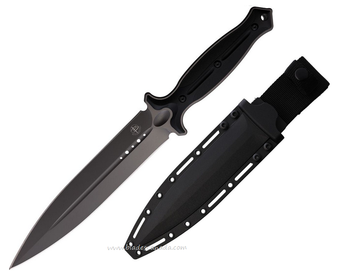 Begg Knives Filoso Fixed Blade Dagger Knife, AUS10 Grey, Nylon Black, BG029