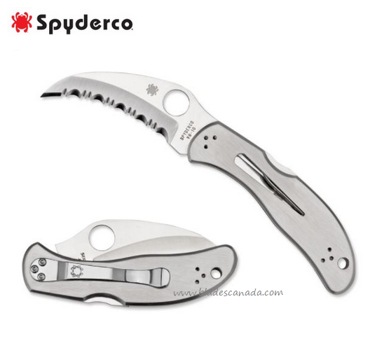 Spyderco Harpy Folding Knife, VG10, Stainless Handle, VG10, C08S - Click Image to Close