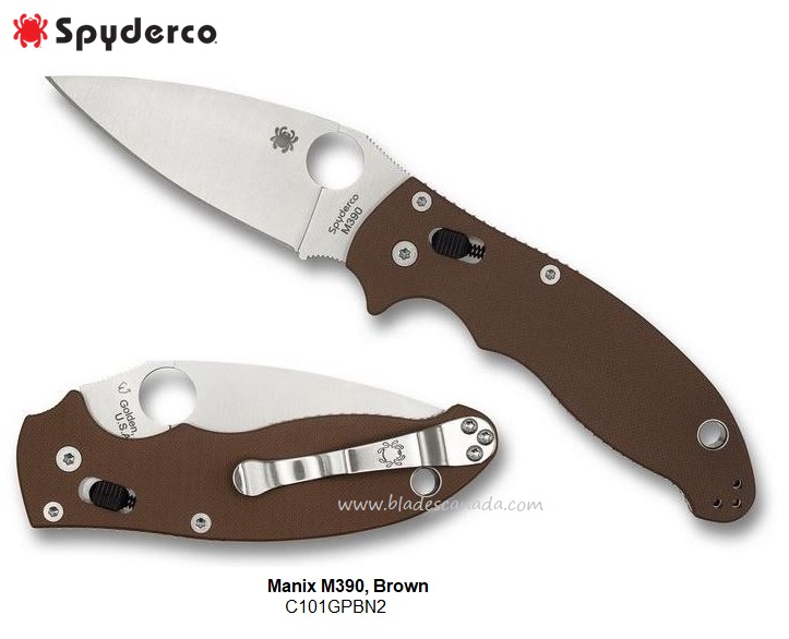 Spyderco Manix 2 Folding Knife, M390, Limited G10 Earth Brown, C101GPBN2