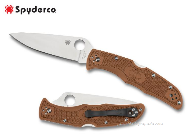 Spyderco Endura 4 Folding Knife, VG10, FRN Brown, C10FPBN