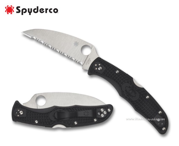 Spyderco Endura 4 Folding Knife, VG10 Wharncliffe Blade, FRN Black, C10FSWCBK