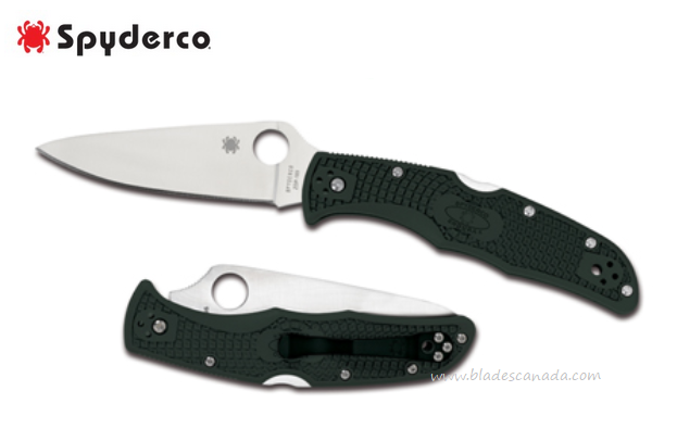 Spyderco Endura 4 Folding Knife, ZDP-189, FRN Green, C10PGRE