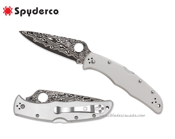 Spyderco Endura 4 Folding Knife, VG10/Damascus, Titanium, C10TIPD